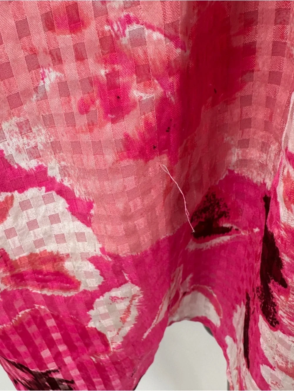 Lane Bryant Pink Floral Smocked Square-Neck Fit & Flare Dress Belted Midi Dress - Picture 10 of 10